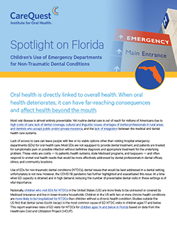 Image of report cover Children's Use of Emergency Departments for Non-Traumatic Dental Conditions Spotlight on Florida